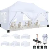 COBIZI Pavillon 3x3 Wasserdicht Stabil Faltpavillon 3x3 Profi mit 4 Seitenteilen Gartenpavillon Gartenlauben Faltbar UV-Schutz 50+ Partyzelt für Strand Hochzeit Camping, Grau