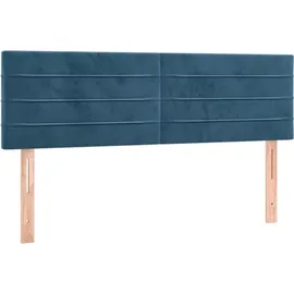 vidaXL Boxspringbett mit Matratze Dunkelblau 140x200 cm Samt