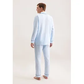 Seidensticker Schlafhose SEIDENSTICKER, Herren, Gr. 58, Normalgrößen, blau (hellblau), 100% Baumwolle, unifarben, Hosen Schlafhose
