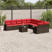 vidaXL Gartensofa-Set 11-tlg. braun