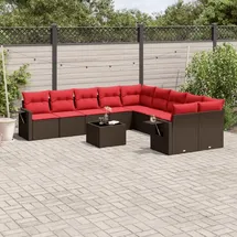 vidaXL Gartensofa-Set 11-tlg. braun