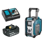 Makita MR007GZ + 1x 18V 3Ah BL1830 Akku + DC18RC Akku-Baustellenradio mit DAB+ und Bluetooth