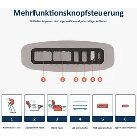 MCombo M MCombo 2 Sitzer Sofa mit Schlaffunktion, Relaxsofa 2 Sitzer mit verstellbare Kopfstütze, Kinosessel mit usb & Type-C Anschlüsse,