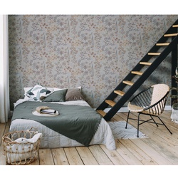 A.S. Création Vliestapete »Björn Stockholm«, BxL: 53 x 1005 cm, Blumen, leicht strukturiert - grau