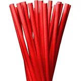 LAGETTO Jumbo Trinkhalme Papier XXL: 8 x 250 mm - 6 Farben 3 Packungsgrößen - Cocktail Strohhalme Papierstrohhalme Papiertrinkhalme (Rot, 100 Stück)