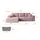 altdecor Ecksofa Cord mit Schlaffunktion und Bettkasten 2-Sitzer Rosa