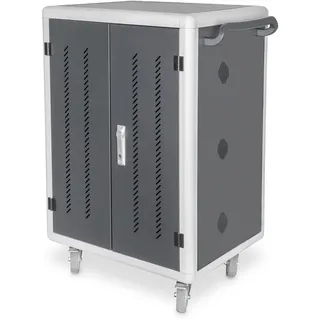 DIGITUS Mobiler Ladeschrank - 30 Lade-Plätze - Bis 14 Zoll - Aufbewahrung & Aufladen von Notebooks & Tablets - Türen mit Verriegelung