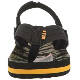 REEF Little Ahi Unisex-Kinder-Flip-Flop, weiches gepolstertes Fußbett, wasserfreundlich, Rückengurt, Tiger Shark, 7 Little Kid - 38 EU