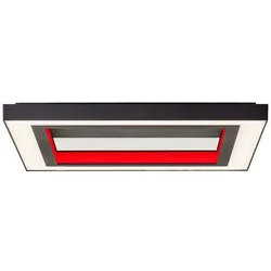 AEG LED Deckenleuchte Alaric schwarz 24W CCT dimmbar RGB Farbwechsel mit Fernbed...