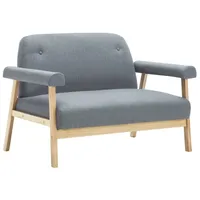 vidaXL 2-Sitzer-Sofa Stoff Hellgrau