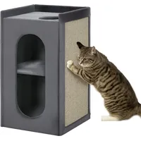 PawHut Kratztonne 45 x 45 x 81 cm grau