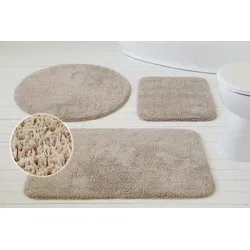 Badematte MY HOME "Kian", beige, H:20mm, Baumwolle, Badematten, Badvorleger, Badteppich aus Baumwolle, weich, waschbar, saugfähig