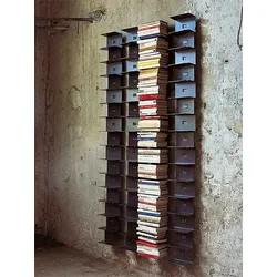 Opinion Ciatti Bücherregal Ptolomeo Wall schwarz, Designer Bruno Rainaldi, 155x22.5x19 cm
