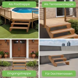 Gartenwelt Riegelsberger Terrassentreppe 5-stufig 95 cm Massivholz