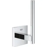 GROHE Start Cube, Ersatzrollenhalter WC zur Aufbewahrung ohne Bohren (Ersatz Klopapierhalter klebbar, Kleber separat kaufen, zum Bohren geeignet, mit Schrauben & Dübel), eckig, chrom, 40979000