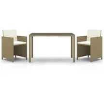 vidaXL Garten-Essgruppe 3-tlg. Beige