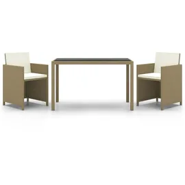 vidaXL Garten-Essgruppe 3-tlg. Beige