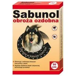 Sabunol Dekoratives schwarzes Floh- und Zeckenhalsband für Hunde 50 cm