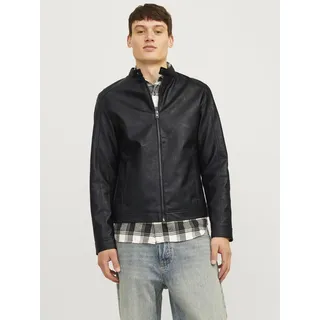 JACK & JONES Dylan Clean Lederjacke - Black - S