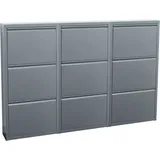 Ebuy24 - Pisa Schuhschrank Mit 9 Klappen/türen In Metall Grau. Fertig Montiert Geliefert.