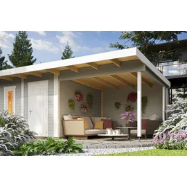 Lasita Maja Sicily Dachverlängerung Anbau für Gartenhaus 1 und 2", grau