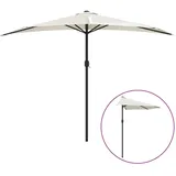 furnicato Balkon-Sonnenschirm mit Alu-Mast Sandfarben 300x155 cm Halbrund