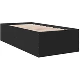 HEFZGDB Bettgestell Schwarz 90x190 cm Holzwerkstoff Jugendbett Bed Frame Familienbett Einzelbetten für Herberge Gästezimmer Schlafzimmer Wohnbereich