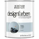 SCHÖNER WOHNEN-Farbe Wandfarbe Designfarbe  (Klares Eisblau, Matt, 1 l, Konservierungsmittelfrei)