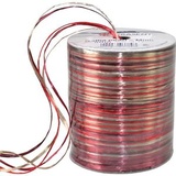 PRÄSENT Geschenkband Raffia glänzend rot/gold 3,0 mm x 50,0 m