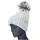 Antonio Strick Mütze Beanie mit Bommel und Pailletten hellgrau