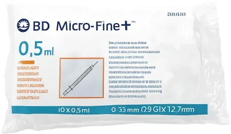 Embecta Micro-Fine+ Insulinspritzen 0,5ml 29G 1/2“ 12,7mm Stück 10 (320812)