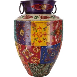 Guru-Shop Dekovase Vintage Metall Vase, Krug Rajasthan, handbemalt.. bunt Ø 32 cm x 32 cm x 50 cm x 32 cm
