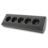 ChiliTec Tischsteckdose 5-Fach Schwarz