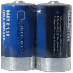 Q-Batteries Baby Batterie LR14 C 1,5V Alkaline Zellen (2er Folie)