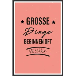 queence Metallbild »Große Dinge«, Sprüche-Schriftzug-Sprüche-Sprüche & Texte-Motivationsbilder-Sterne, (1 St.), Stahlschild, Blechschild, Spruch, Motivation queence Farbe Bild(er): schwarz