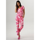 Aniston SELECTED Jumpsuit, Gr. 38 - N-Gr, weiß-pink-rosa-pflaume, , 16226122-38 N-Gr