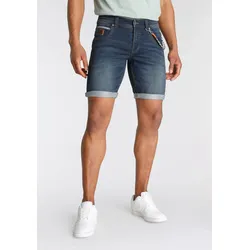Jeansshorts, (Set, 2 tlg mit Band), bequemer Sitz, gerade Beinform, mit praktischen Taschen, Gr. 29 - N-Gr, dark blue us, , 85082823-29 N-Gr