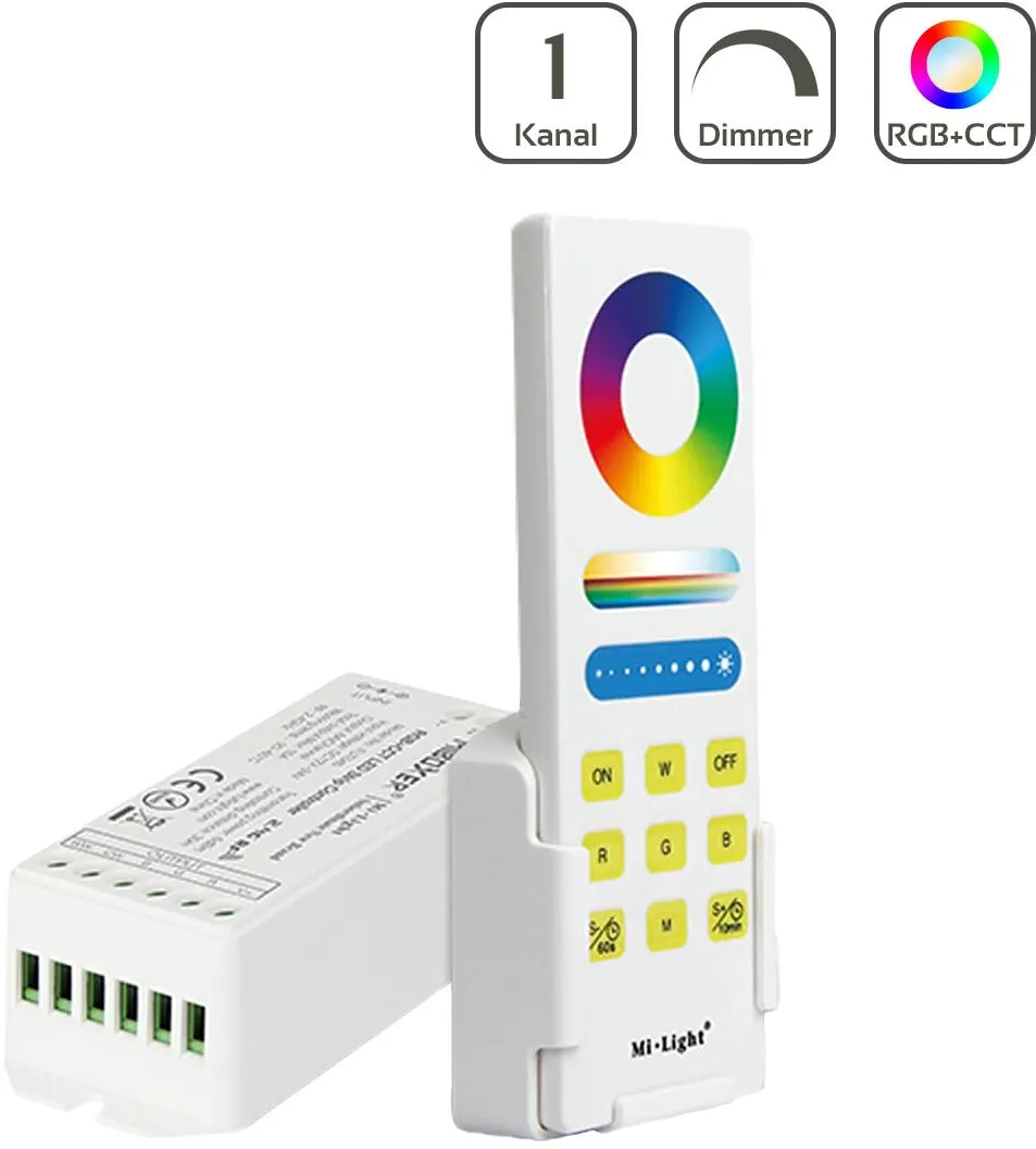 MiBoxer Set Controller und Fernbedienung RGB+CCT | WiFi ready | Dimmen Schalten ...