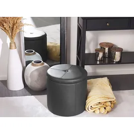 Beliani Pouf mit Stauraum Kunstleder 38 x 40 x 38 cm Schwarz