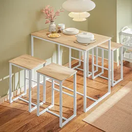 SoBuy Bartisch 100 x 60 x 96 cm Natur/Weiß