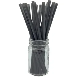 3000x Bio-Trinkhalme, schwarz, 250x8mm