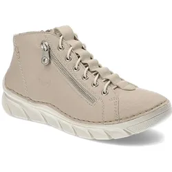 Beige Stiefeletten Rieker Damen Lederschuhe, 36