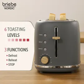 Briebe TA1166GRY 6 Toast Stufen Grau