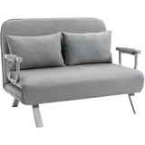 Homcom Schlafcouch Polyester 2-Sitzer Hellgrau