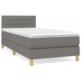 vidaXL Boxspringbett 100 x 200 cm Dunkelgrau