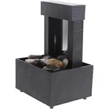 ULTECHNOVO Zimmerbrunnen Tischbrunnen Aus Keramik Kleiner Wasserfall Brunnen Für Innenbereich Wohnzimmer Büro Dekoration Mit Geräuscharmem Wasserspiel