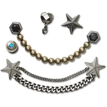 Crocs JibbitzTM Punk Gunmetal Schuhanstecker 5-tlg. Grau