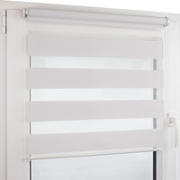 Deco4Me Doppelrollo Klemmfix ohne Bohren - 135 x 160 cm, Weiß - lichtdurchlässige & blickdichte Jalousien zum Klemmen - Duo Rollo für Fenster innen, Klemmrollo - Stoffbreite 131 cm