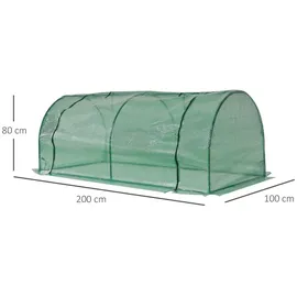 Outsunny Gewächshaus Kunststoff Grün Folie 1 mm 2 m2