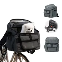 Hundekorb Fahrrad Vorne, Hundefahrradkorb Vorne Atmungsaktiver Fahrradkorb FüR Hunde Vorne Faltbarer Hunderucksack 4 In 1 Fahrradkorb FüR Hunde Vorne FüR Kleine Hundekatzen-Welpen